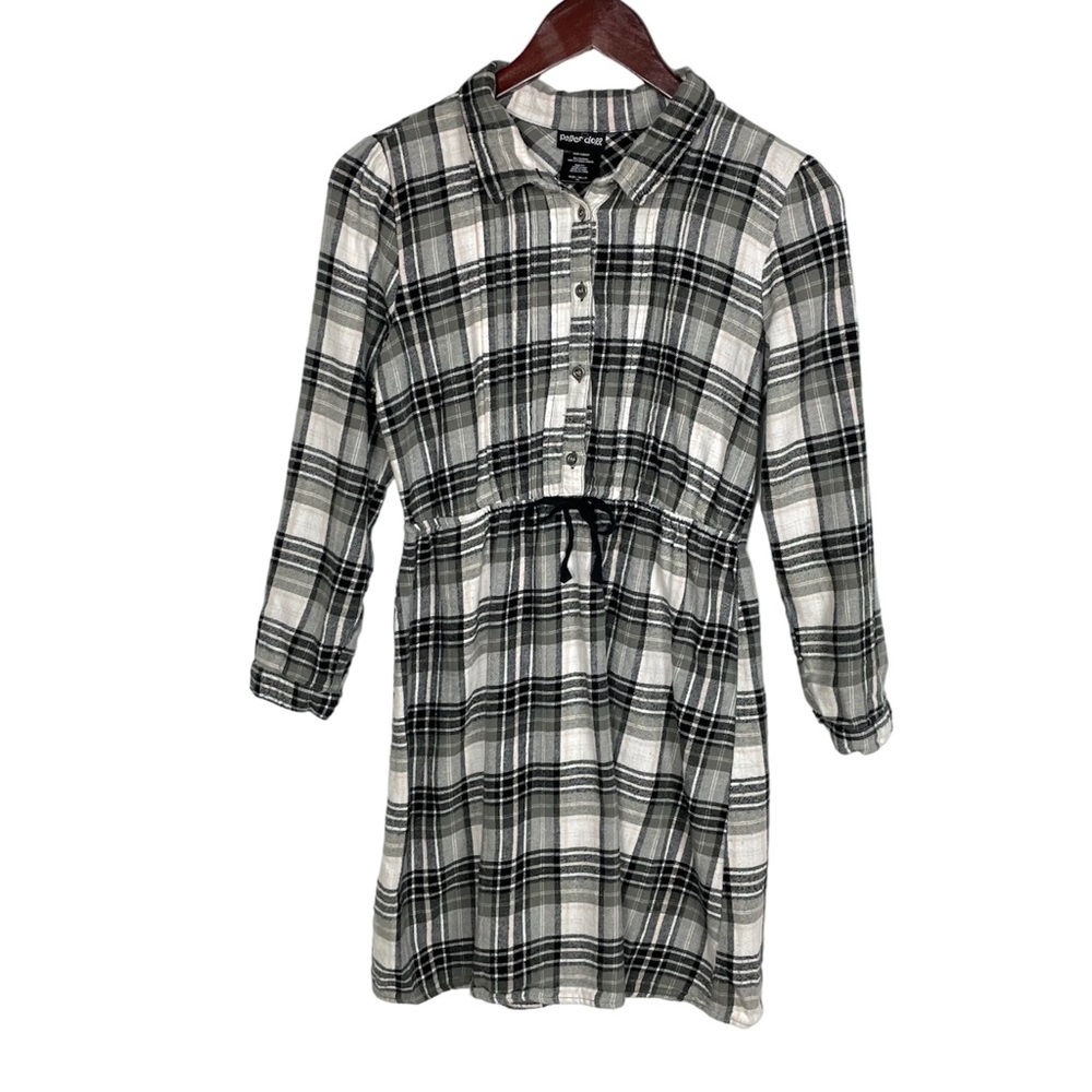 Paper Doll Plaid Flannel 1/2 Button Down Dress Size 16
